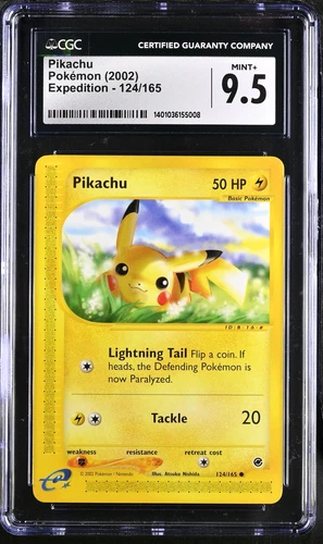CGC 9.5 Mint+ | Pokemon 2002 Expedition Pikachu 124/165 Card