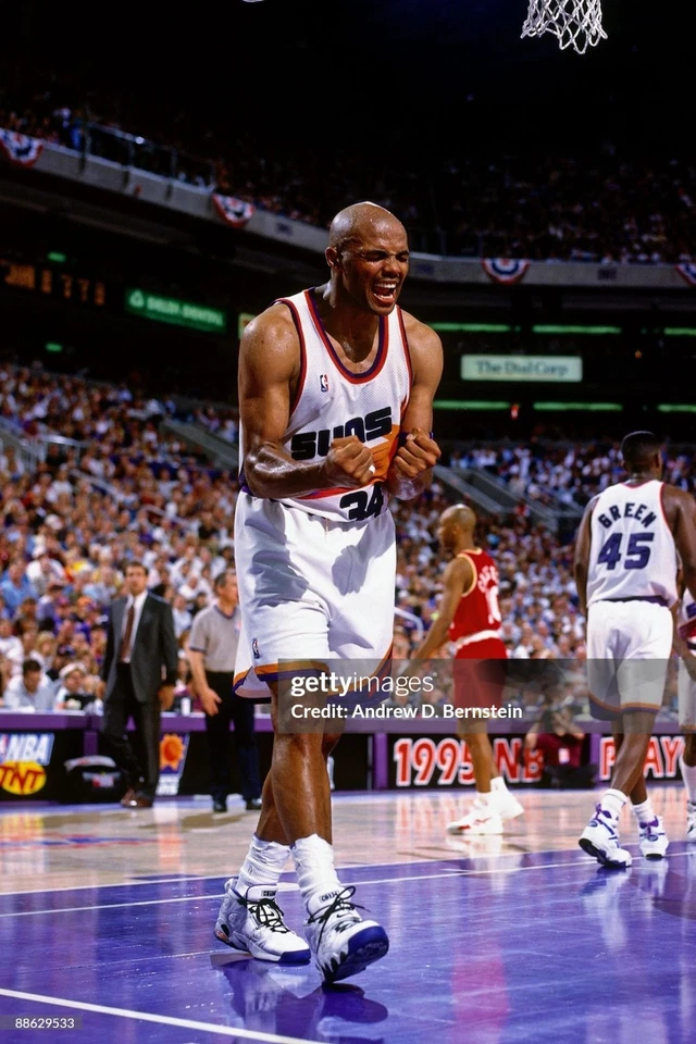 Camiseta 100% autêntica Charles Barkley assinada Champion 94 95 Game Pro Cut Suns - Imagem 2 de 4