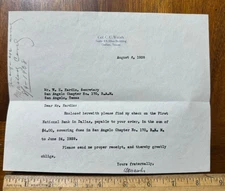 Vintage letterhead 1938 Col C.C. Walsh signed prominent banker poet Dallas TX