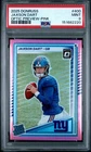 2025 Panini Donruss - Rated Rookie Jaxson Dart #400 Optic Preview Pink - PSA 9