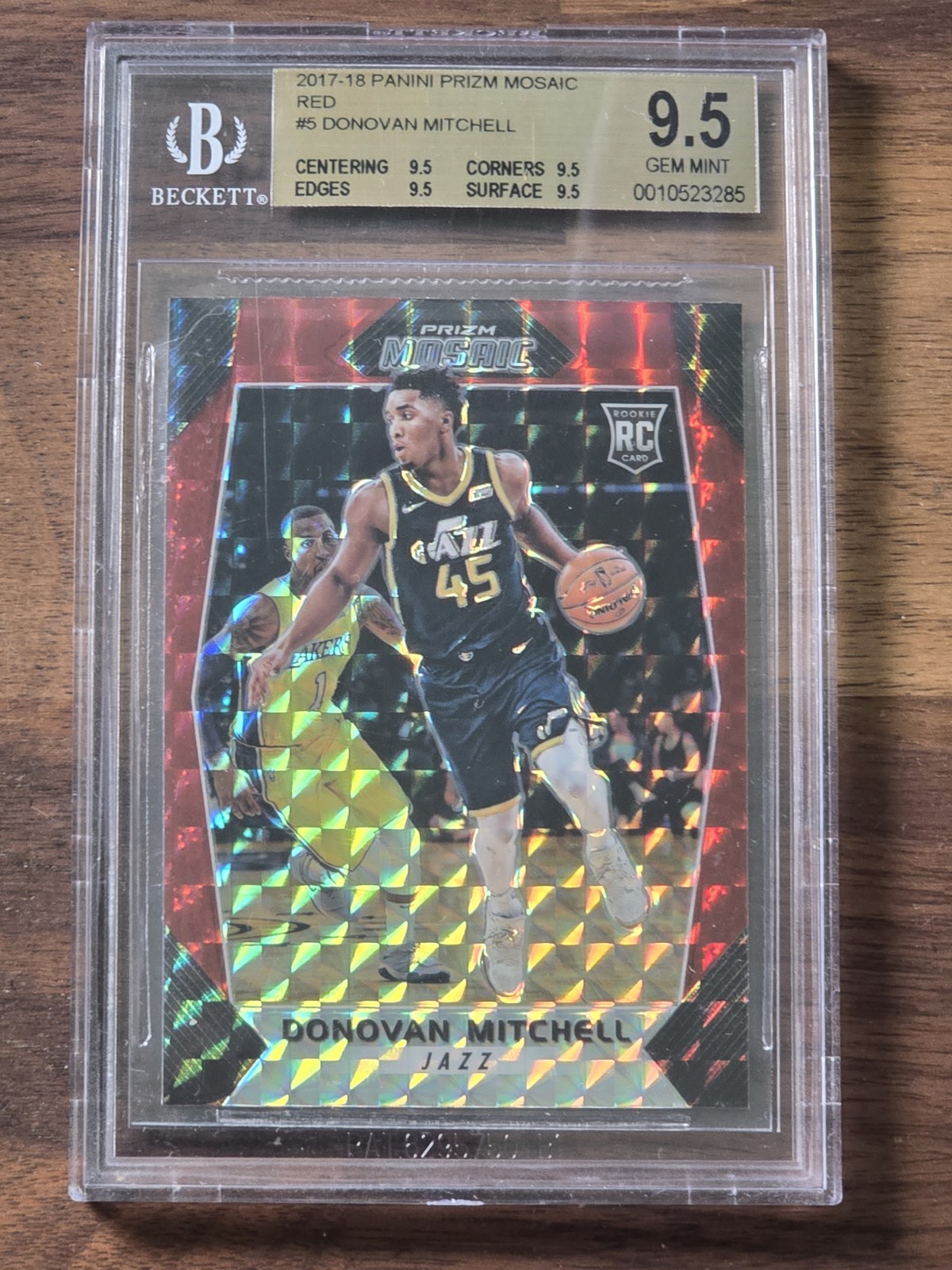 2017-18 Mosaic Donovan Mitchell Rookie Red BGS 9.5 #5 Cavaliers Jazz