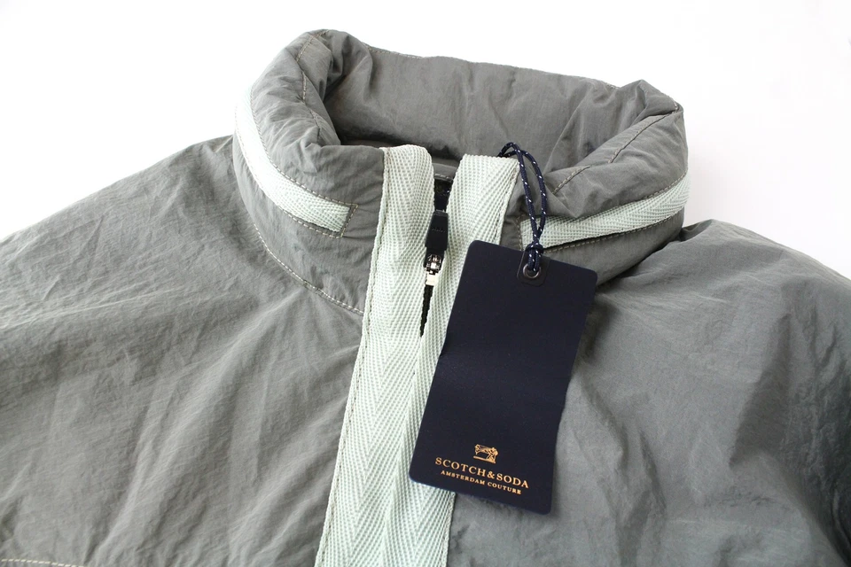 Scotch&Soda Ams Couture Hombre Chaqueta ~ L Gris Ligero Manga Larga con Capucha - Imagen 3 de 4