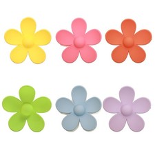 Flower Hair Claw Clip Set, Multicolor Plastic, 2.5 in, Women
