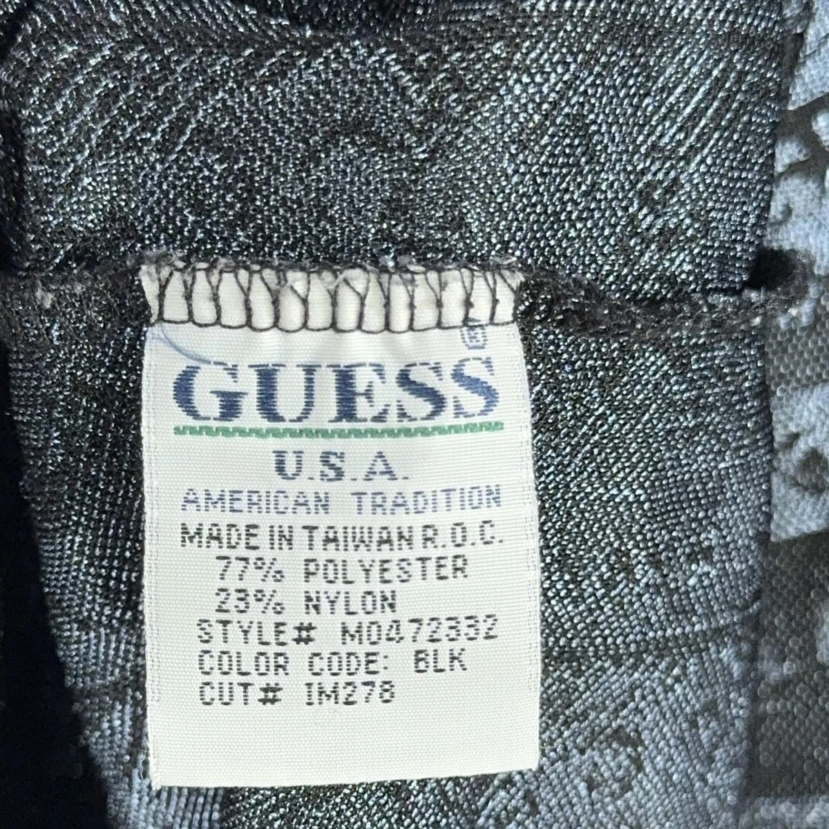 Camisa Guess De Colección Para Hombre Grande Negra Rayas Jacquard Abotonada Años 90 Y2K Disco
