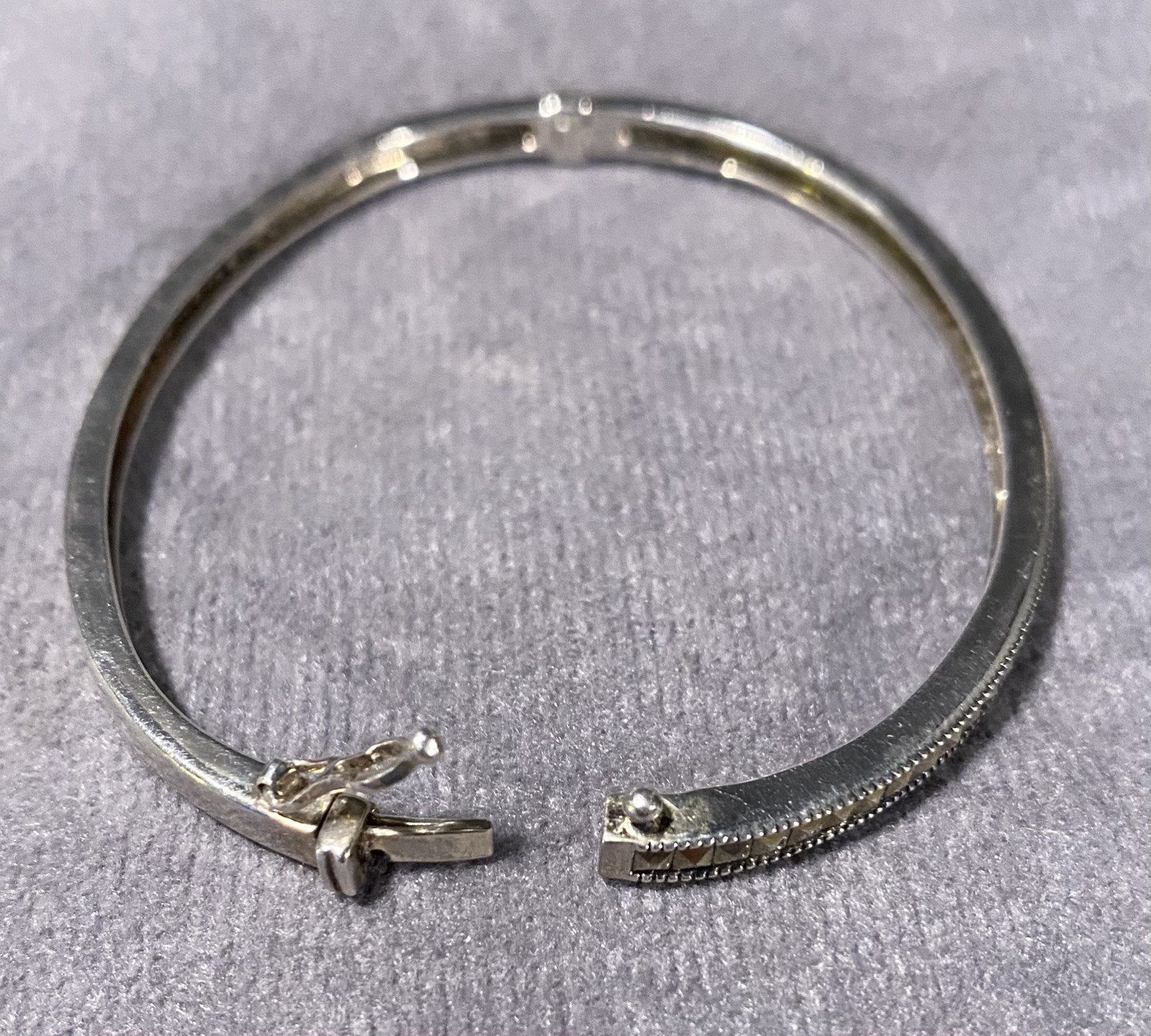 Judith Jack Marcasite Hinged Bangle  Bracelet 925… - image 4