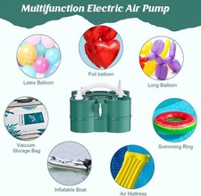 Electric Balloon Pump Dual Nozzle Portable Air Inflator 5 Nozzles Party Decor