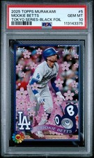 2025 Topps Takashi Murakami Tokyo Series Mookie Betts Black Foil #10/10 PSA 10