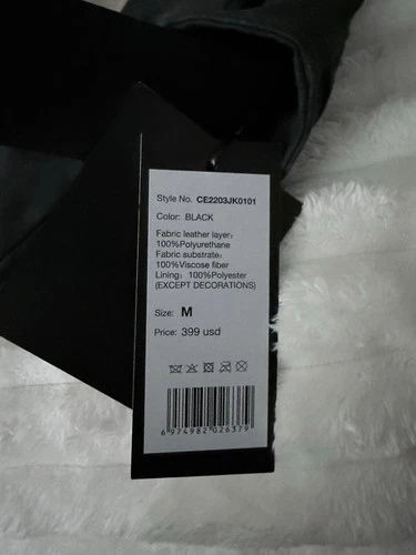 CEEC.LA Black/Beige Biker Jacket, Size M, 100% Authentic! And 50% off retail! image 3