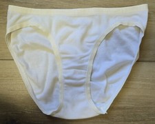 Vintage Victoria's Secret Ivory 100 Cotton Signature Waistband Bikini Panty XS