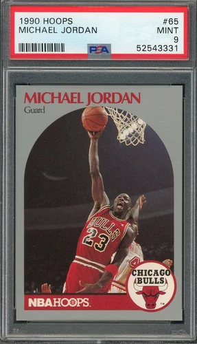 Michael Jordan 1990 Hoops Basketball Card #65 Graded PSA 9
