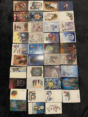 Retro Postkarten Vintage unbespielt UdSSR LOT 39x NEUJAHR Thema Postkarte selten CCCP
