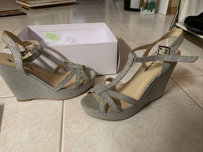 nina franya wedge sandal silver