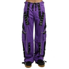 Gothic Bondage Men Pant Alternative Punk Rock Transformer Trouser Purple Pants