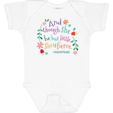 Inktastic She Is Fierce Funny Shakespeare Quote Baby Bodysuit William Though Be