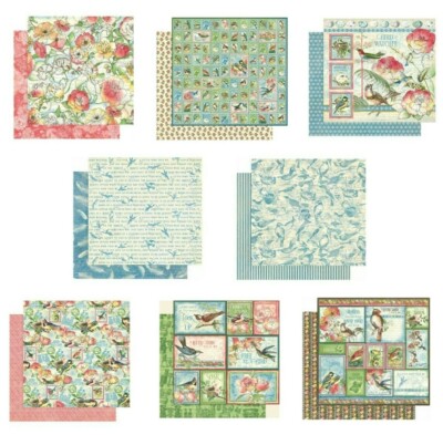 Graphic 45 Bird Watcher 12 x 12 Cardstock PICK Beautiful Friends Flock Fly Nest 