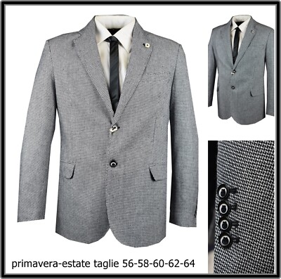 Giacca elegante uomo Blazer Primaverile Taglie Forti 58 60 62 64