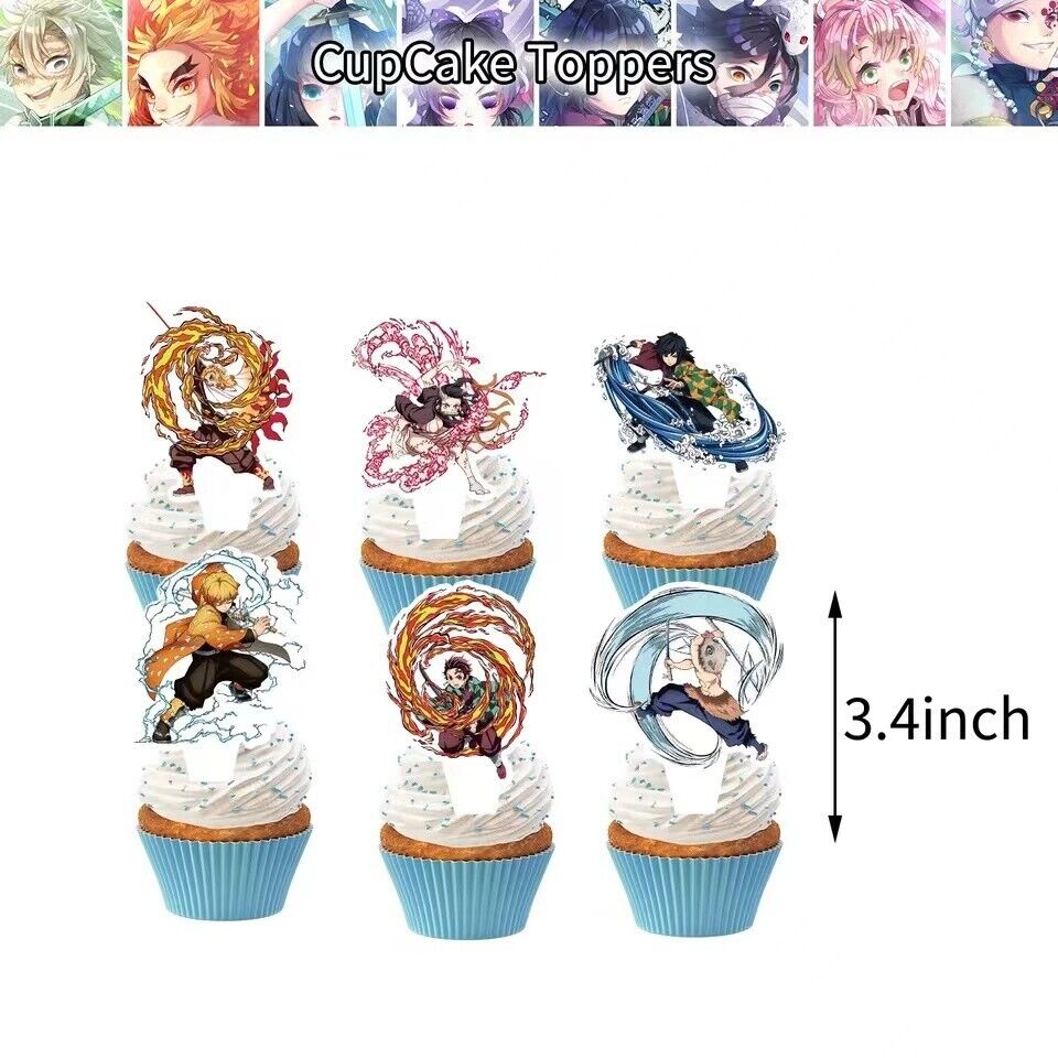 1Set Demon Slayer Kimetsu No Yaiba Balloons Anime Demon Slayer Birthday  Banner Cake Topper Girls Kids Birthday Party Decorations