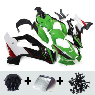 専用J.Bezzel & Mr. Fetti i-10 typical3枚 Injection Green White Fairing Kit for 2021 2022 Kawasaki Ninja