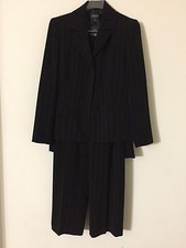 NWT Kasper classics Petite Size 8P Black Stripe 3 Piece Women Pant Skirt Suit