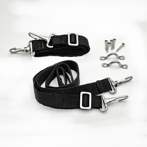 2 Pcs Adjustable Bimini Top Tie Down bing Straps with loop Snap