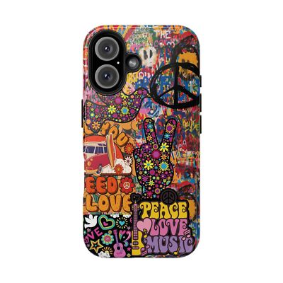 1960s Hippy Phone Case,iPhone 16. 15, 14 Pro Max, 13, 12, 11 Pro, XR, XS Max