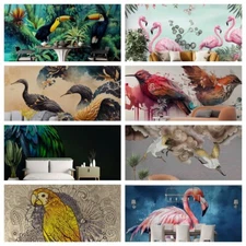 3D Bird Watercolor Color Self-adhesive Wallpaper Removable Wallpaper Wall Mural