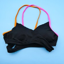 Victorias Secret Large Black Cutout Padded Wrap Style Bikini Top Swimwear Beach