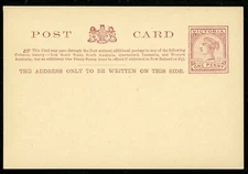 Postal Stationery Victoria H&G #8 postal card 1887 Vintage