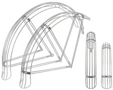 CHROME TWISTED Bicycle Fender set W/ 5 Braces for 26" Lowrider Cruiser Bikes
