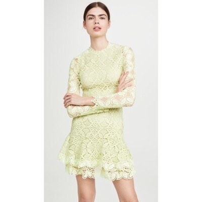 knee length dresses for ladies Fiona Guipure Midi Dress – SIMKHAI main image 1