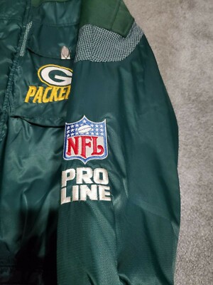 Vintage Green Bay Packers Logo Athletic Pro Line Jacket Coat Green