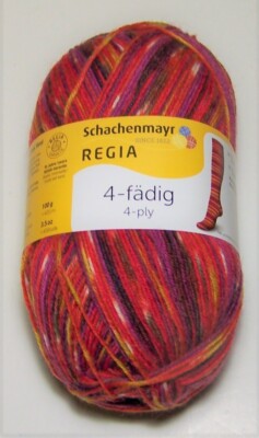 100 gram ball of REGIA 4 ply sock knitting yarn color #09375 RIO