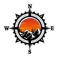 COMPASS TREES LAKE Sticker Decal