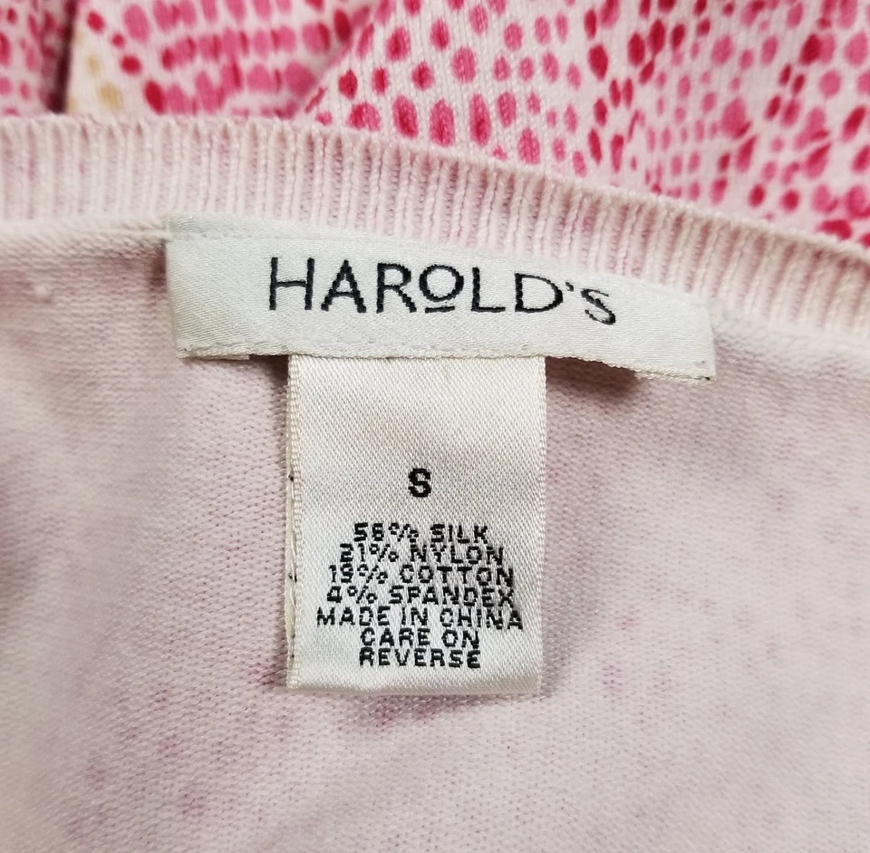 Cárdigan Harold’s Mujer Pequeño Multicolor Abstracto Manga Larga Elastizado Suéter Foto 4 de 4