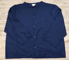 BETTER TOUCH APPAREL Snap Down Scrub Top Men's V Neck Long Sleeve Scrub 3XL