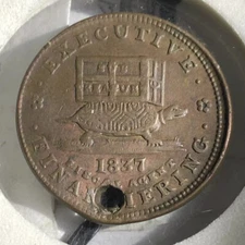 1837 Hard Times Token -Turtle and Donkey-I Follow In The Steps Of My Predecessor