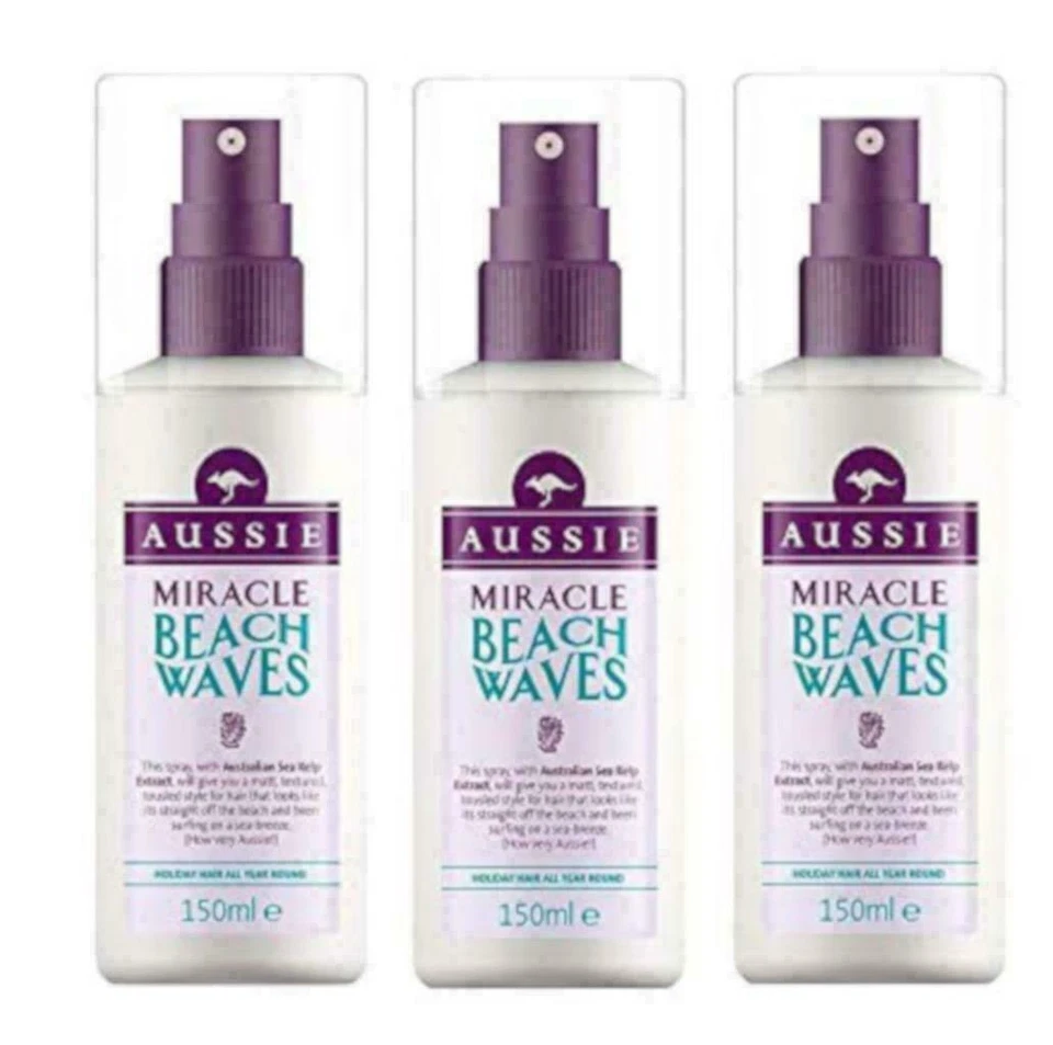 Aussie Miracle Beach Waves Hair Spray, 150 ml x 3