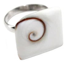 925 GENUINE SILVER *** Large Ring, Shiva Eye Square, Free Size