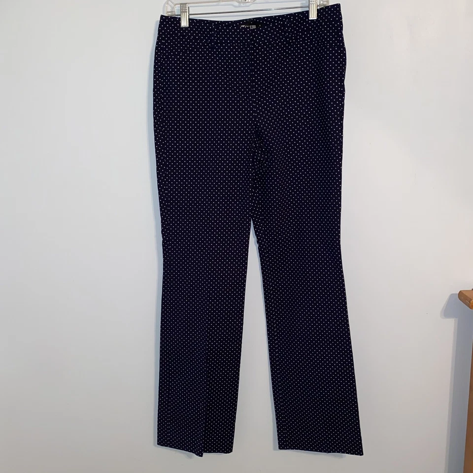 Pantalones 7th Ave Design Studio NY Co Azul Marino con Lunares, Talla 8 Corte Bota Calidad Foto 2 de 4