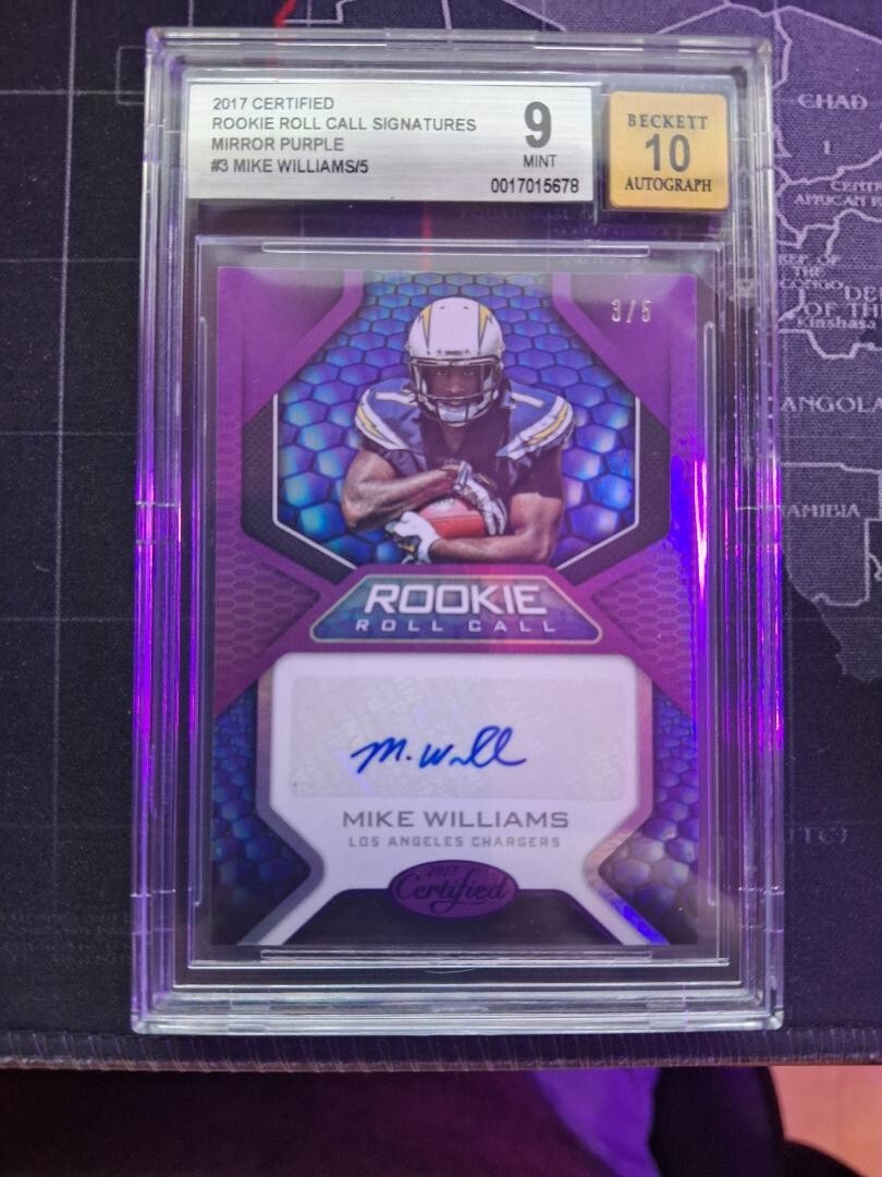 Mike Williams Panini Certified Rookie Roll Call Signatures #3 Base