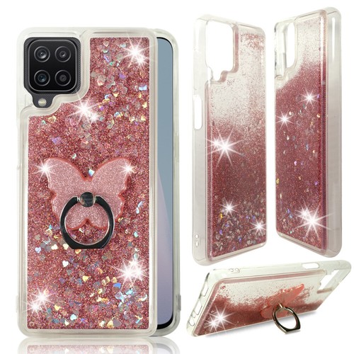 For Samsung Galaxy A12 2021- Liquid Glitter Bling Case Cover Phone Ring Stand - Picture 17 of 22