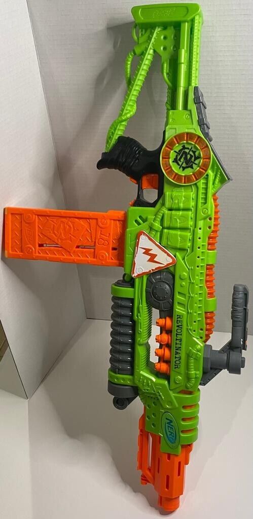 NERF Revoltinator Zombie Strike Toy Blaster with Motorized Lights Sounds &  18 Official Darts for Kids, Teens, & Adults