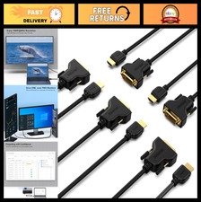 HDMI to DVI Cable 5 Pack - Bi-Directional DVI-D 24 1 Male to HDMI Male, 1080P HD