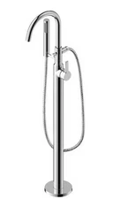 Ultra Faucets UF66200 Polished Chrome Euro Collection Floor Mount Tub Filler...