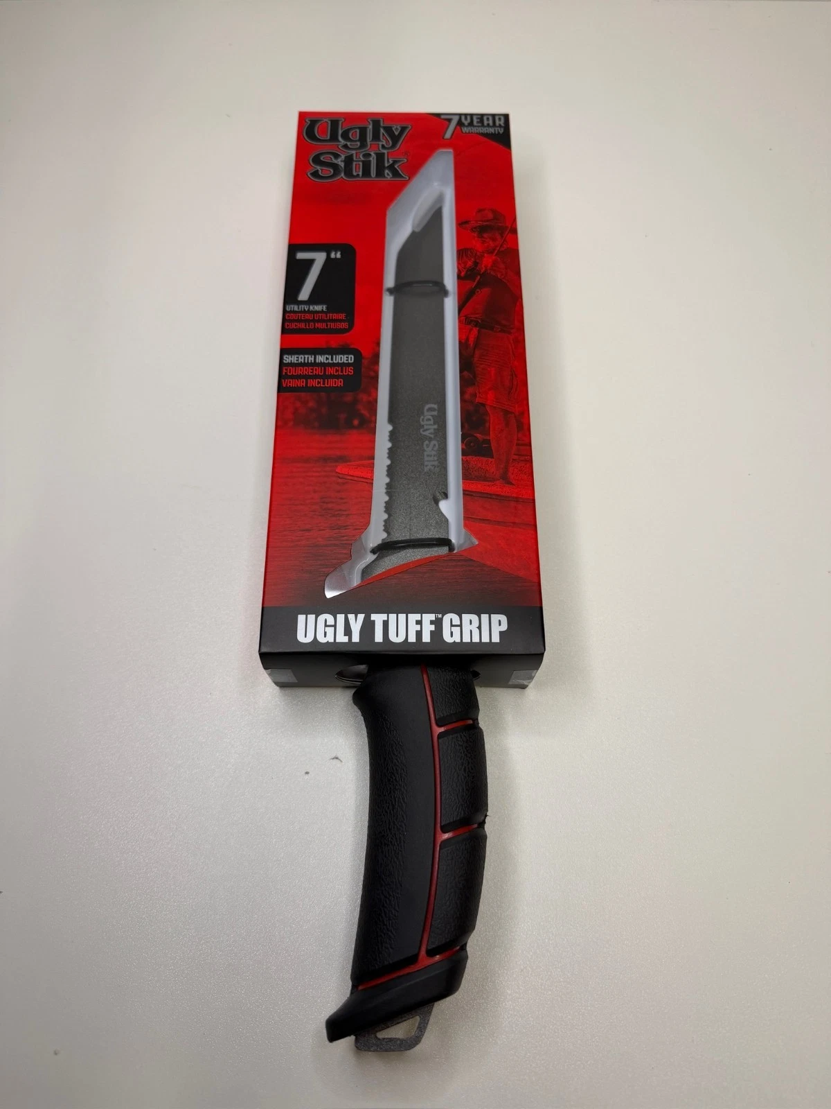 Ugly Stik 7" Fishing Fillet Knife Stainless Steel Blade Ugly Tuff Grip New