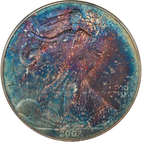 2002 1 oz American Silver Eagle - Colorful Toning - BU