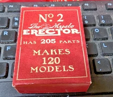 REPRO   "NO. 2  THE MYSTO ERECTOR" A.C. GILBERT ERECTOR SET PART BOX