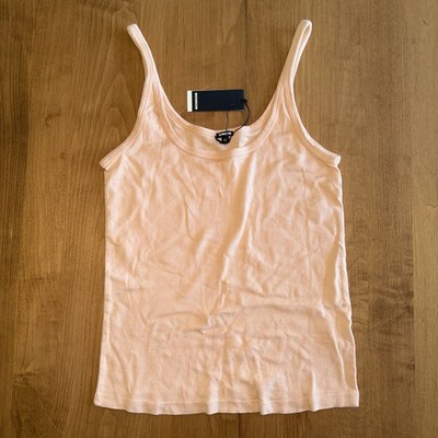 NEW Monrow Women's Strappy Tank Top Large Cotton Modal Blend Peach
