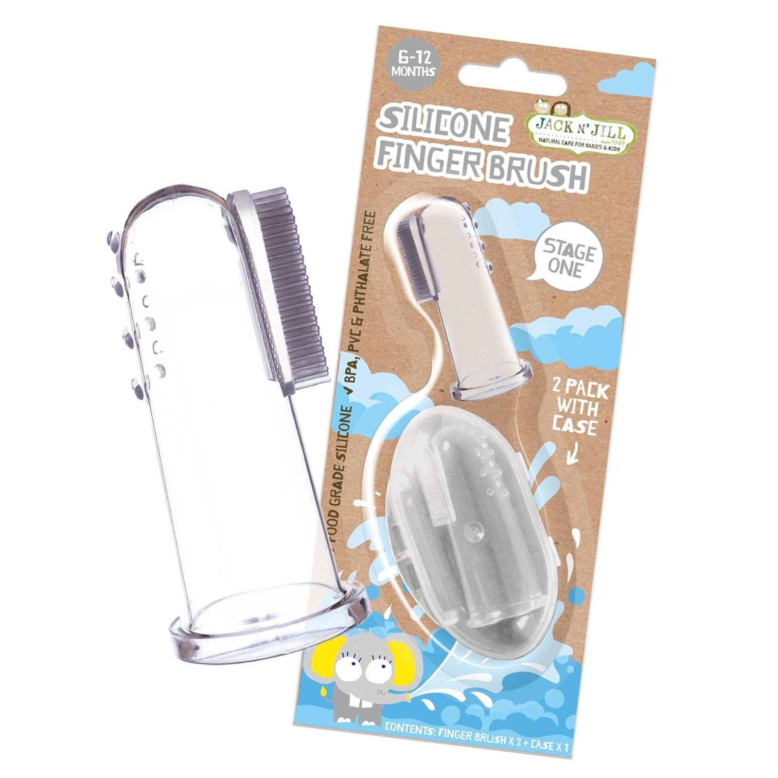 Jack N' Jill Stage 1 Silicone Finger Toothbrush - Baby Tooth