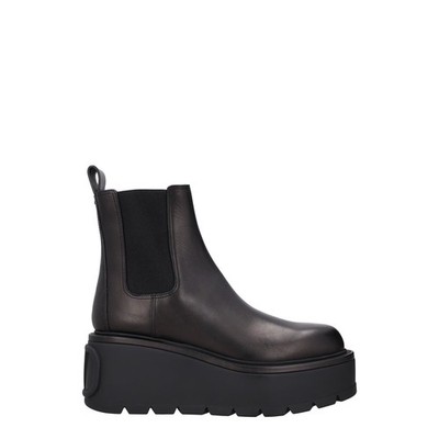 Valentino Damen Chealsea Stiefel schwarz Leder klobige Plateausohle UK6,5 UVP 1190